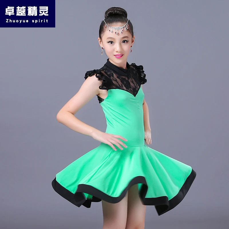 Новая юбка для латинских танцев детские летние костюмы без рукавов девочек