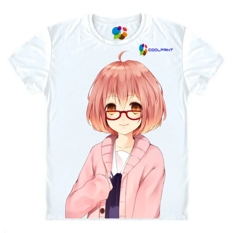 Футболка Coolprint с аниме Mirai kuriama мужские футболки коротким рукавом Kyokai no Kanata