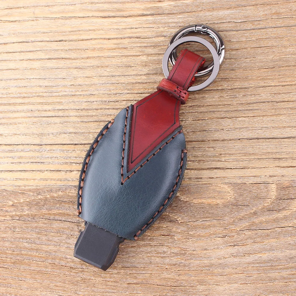 Кожаный чехол KEYYOU для смарт ключей Benz S SL ML SLK CLK E 3 кнопки Mercedes|car key case cover|smart buttonkey for
