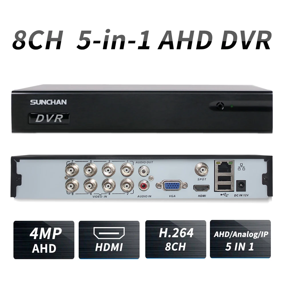 8CH CCTV DVR AHD 5MP 4MP 3MP 1080P H.264 гибридный видеорегистратор для TVI CVI аналоговая IP камера