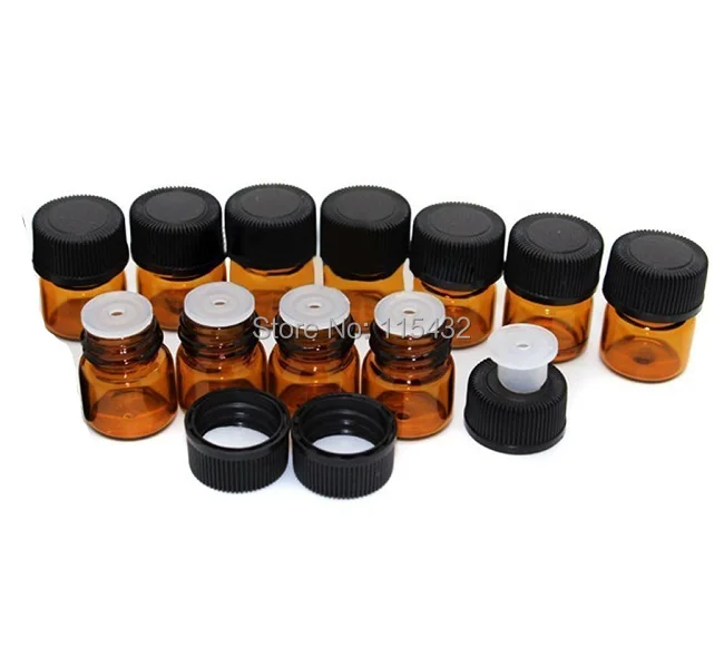 Фабричная Оптовая цена 5000 компл./лот 1 мл янтарная мини стеклянная бутылка 1CC