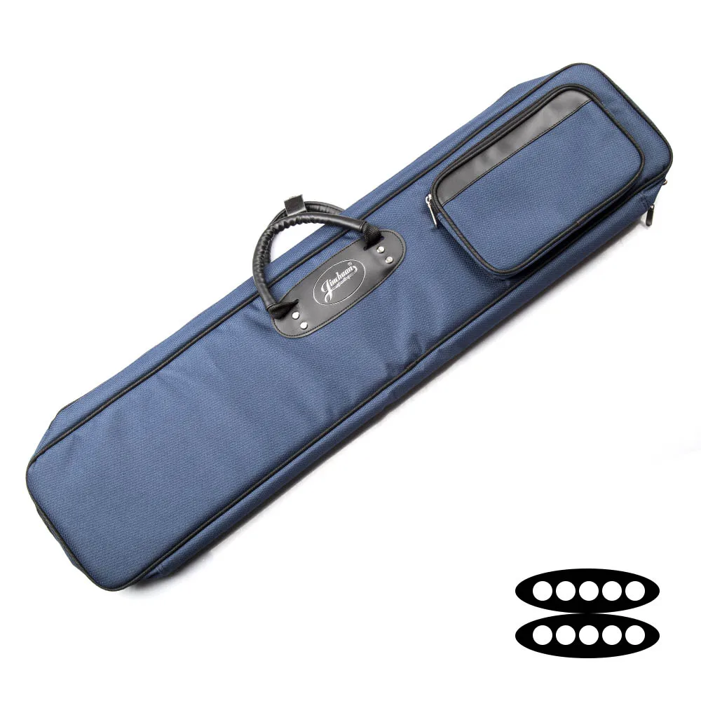 Blue 10 отверстий, ткань Оксфорд, черный/синий/красный цвета, портативный чехол для переноски, высокая емкость, 1/2, бильярдный кий, набор, аксессуары для бильярда - Цвет: Blue