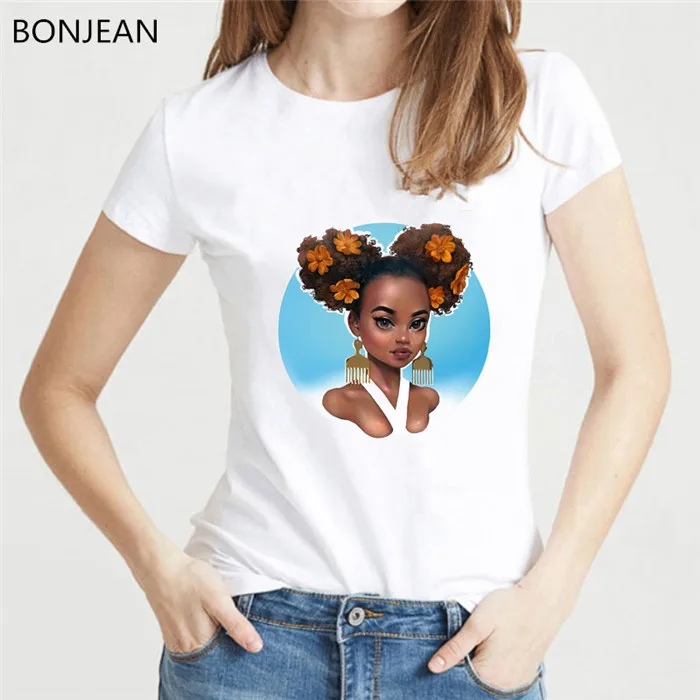 42476 Melanin Poppin' для женщин Футболка femme harajuku Melanin Poppin рубашка vogue черная футболка с принтом для девочек летние топы одежда tumblr - Цвет: 42476