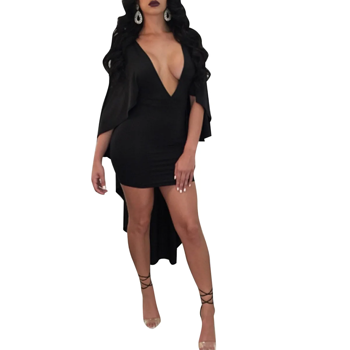 Черный белый красный смокинг неровности сексуальное женское платье Клубная