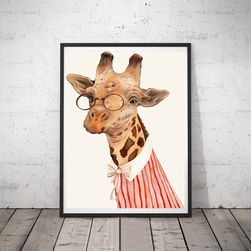 Скандинавские Мультяшные Животные Олень собака кошка минималистичный