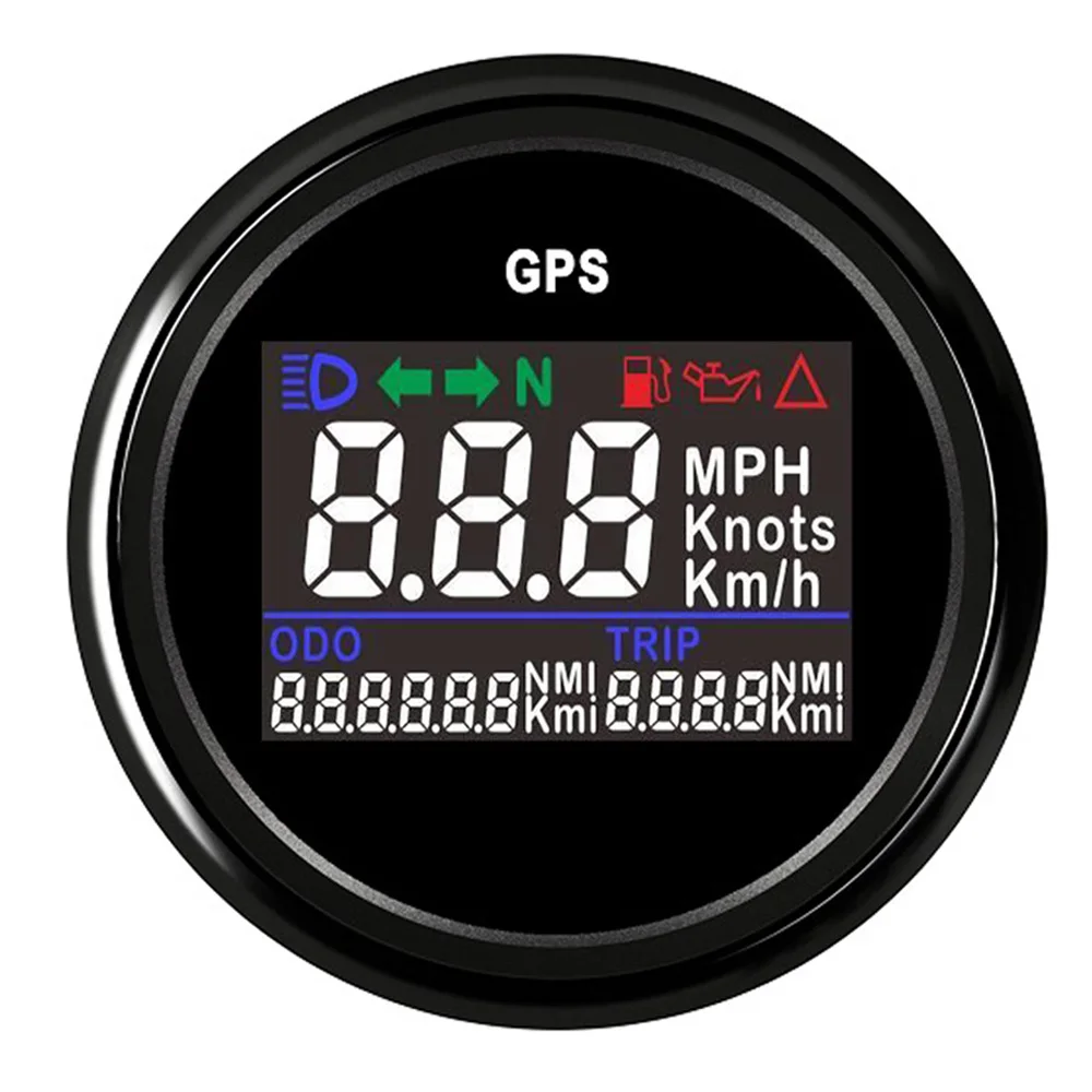 52 мм Универсальный GPS Спидометр миль/ч Регулируемый цифровой спидометр для лодки