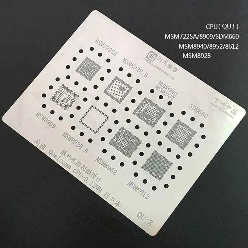 

FEORLO For Qualcomm MSM7225A MSM8928 MSM8940 MSM8937 SDM660 MSM8612 QCOM MSM CPU BGA Reballing Stencil Plant Tin Steel Net