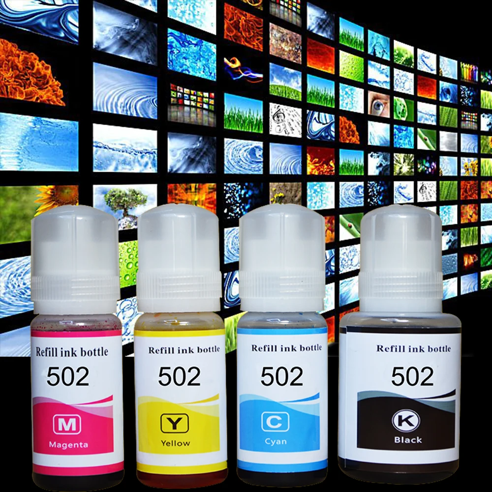 Hisaint для Epson T502 комплект пополнения чернил ECOTANK ET 2700 2750 3700 3750 4750 7700 7750 струйный