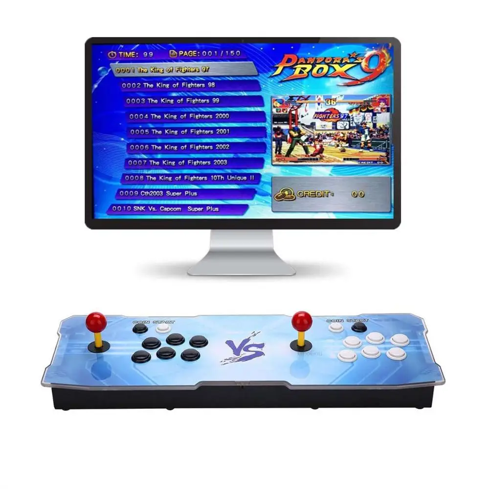 Blue VS Pandora Box 9D 2222 аркадная игровая консоль для ТВ ПК PS3 монитор 2 плеер управление играми Любимый список переключаемое разрешение - Цвет: Blue VS