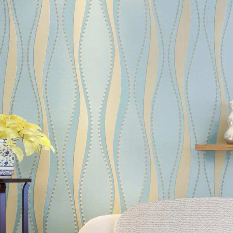 Дизайнерские Простые 3d обои с рельефными полосками нетканые для спальни