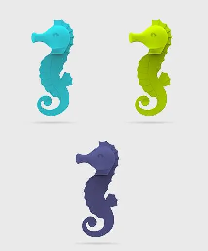 Sea Horse 3D Закладка Новинка 3D Силиконовые Закладки для книжных страниц маркер в качестве детского школьного приза 3 шт./компл - Цвет: Sea Horse
