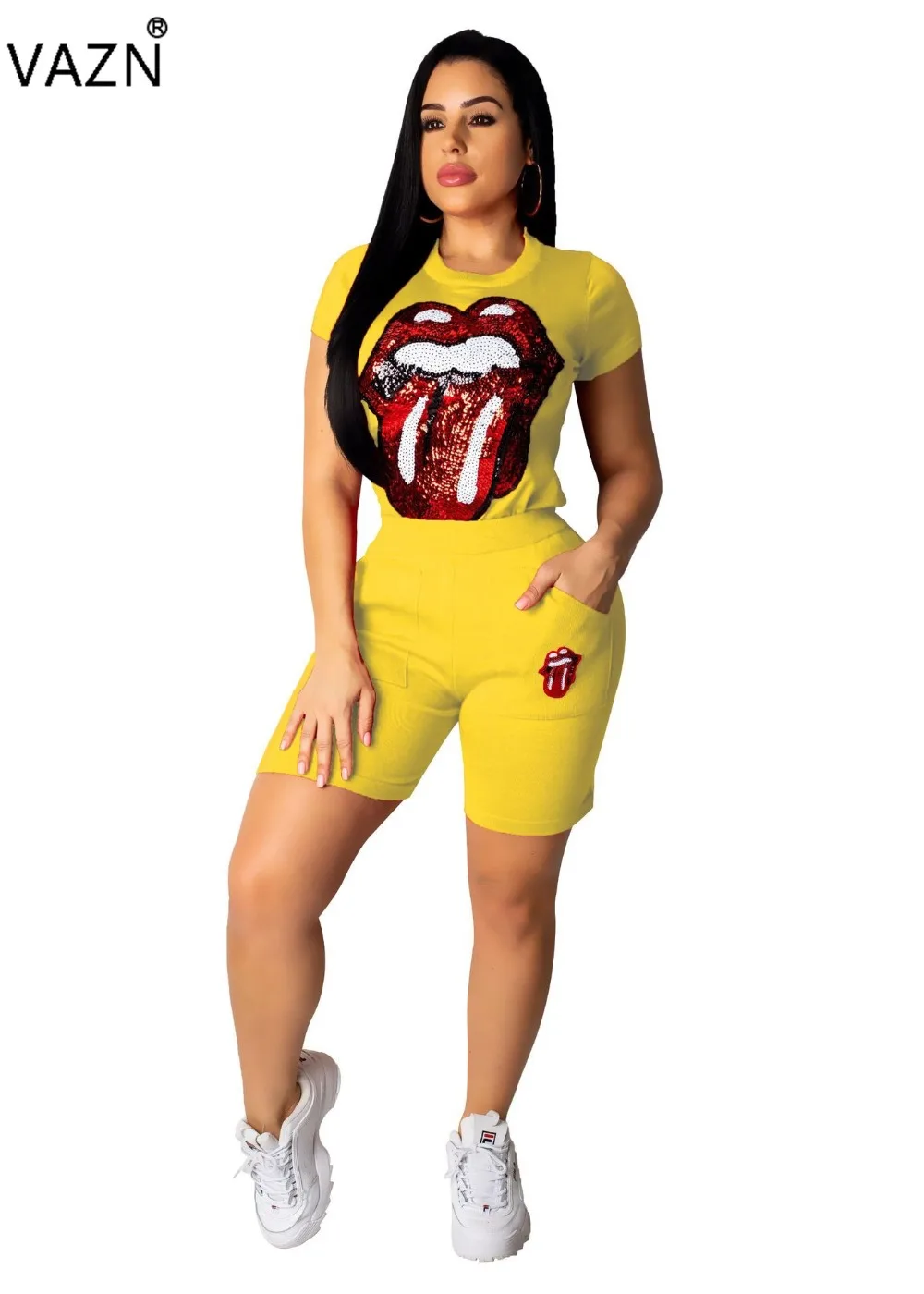 Женский комплект из 2 предметов VAZN повседневный Дизайнерский Костюм с круглым