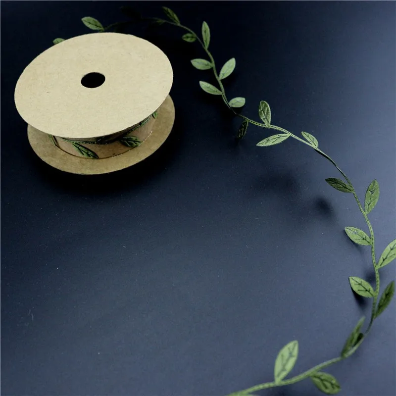 Leaves - dark green 1 шт. Вышивание Craft фетр кружево отделкой украшение белый Снежинка зеленые листья лента для самодельного украшения одежды украшения дома - Цвет: Leaves - dark green