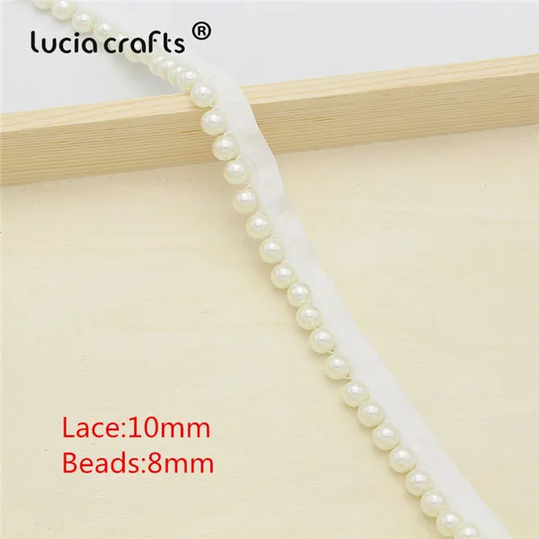 Style 2 White Lucia crafts 1 ярд/Лот Белый/черный вышитый бисером кружевной отделкой Лента ткань лента DIY воротник швейная одежда головной убор материалы N0301 - Цвет: Style 2 White