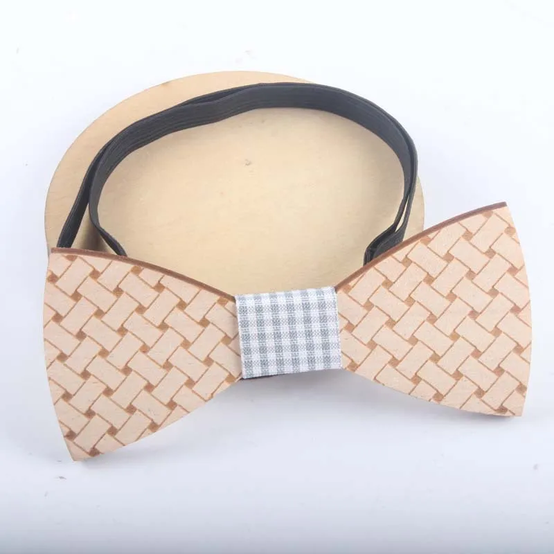 Модная деревянная бабочка галстук для джентльмена ручной работы вязаный