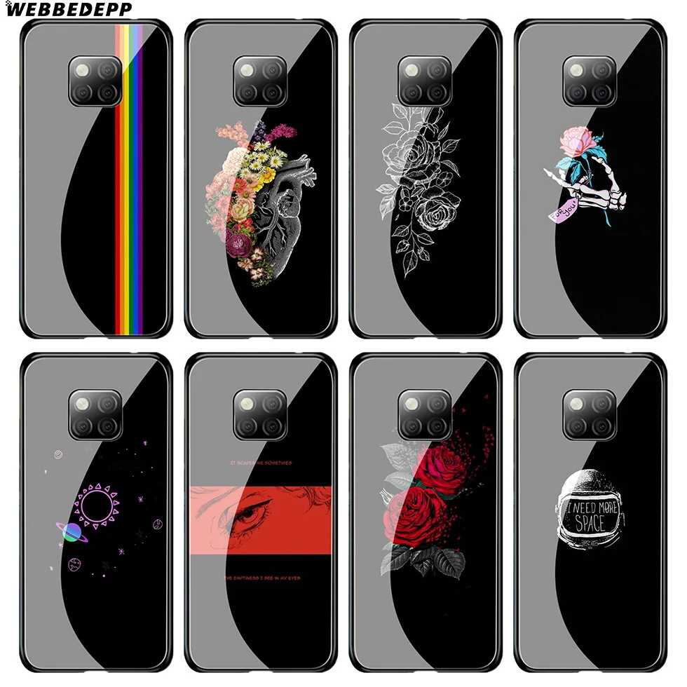 Простой стиль сердце астронавт аниме закаленное стекло чехол для Huawei Mate 20 P20 P10 P