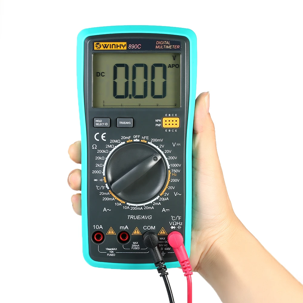 

LCD Digital True RMS Multimeter with Temperature Detector DC/AC Voltage Current Meter Capacitance Resistance Diode Tester