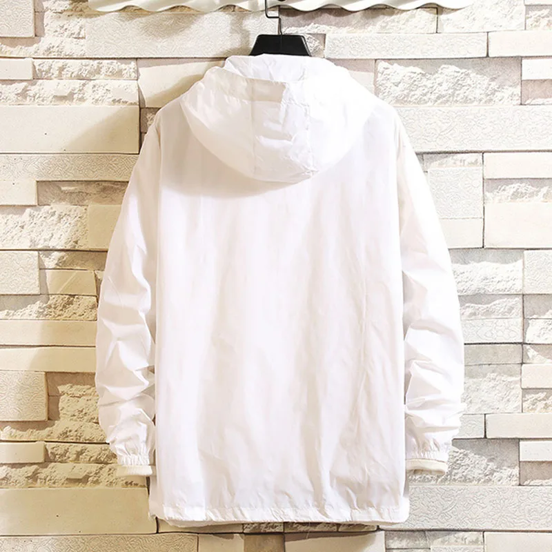 Мужская Легкая куртка с капюшоном однотонная пляжная Солнцезащитная большого