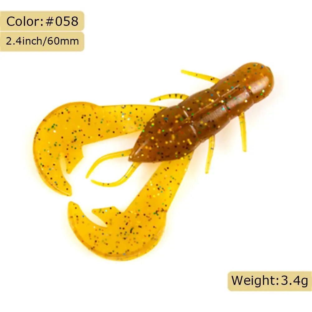 Вода. Sniper 8 шт/партия Craw Тип Softbait Скакалка приманка для окуня 2,4 дюйма/60 мм/3,4 г