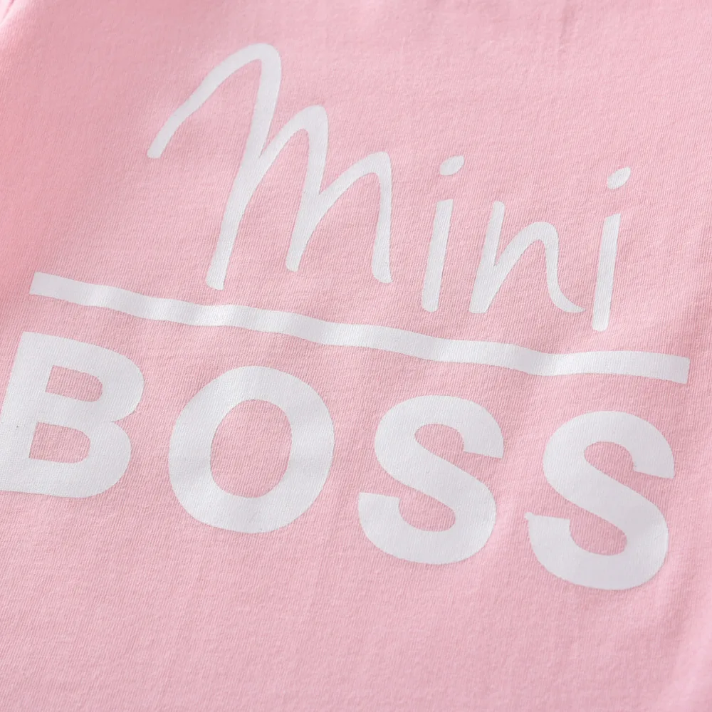 Милый комплект одежды из 3 предметов для малышей с надписью Mini Boss розовый