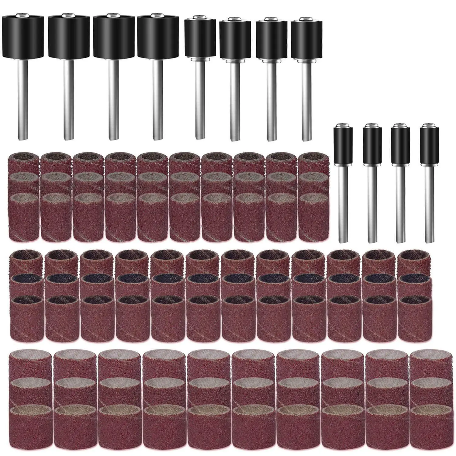 120Pcs Drum Sanders Set Including 108 Pcs Sanding Bands and 12 Mandrels Инструменты