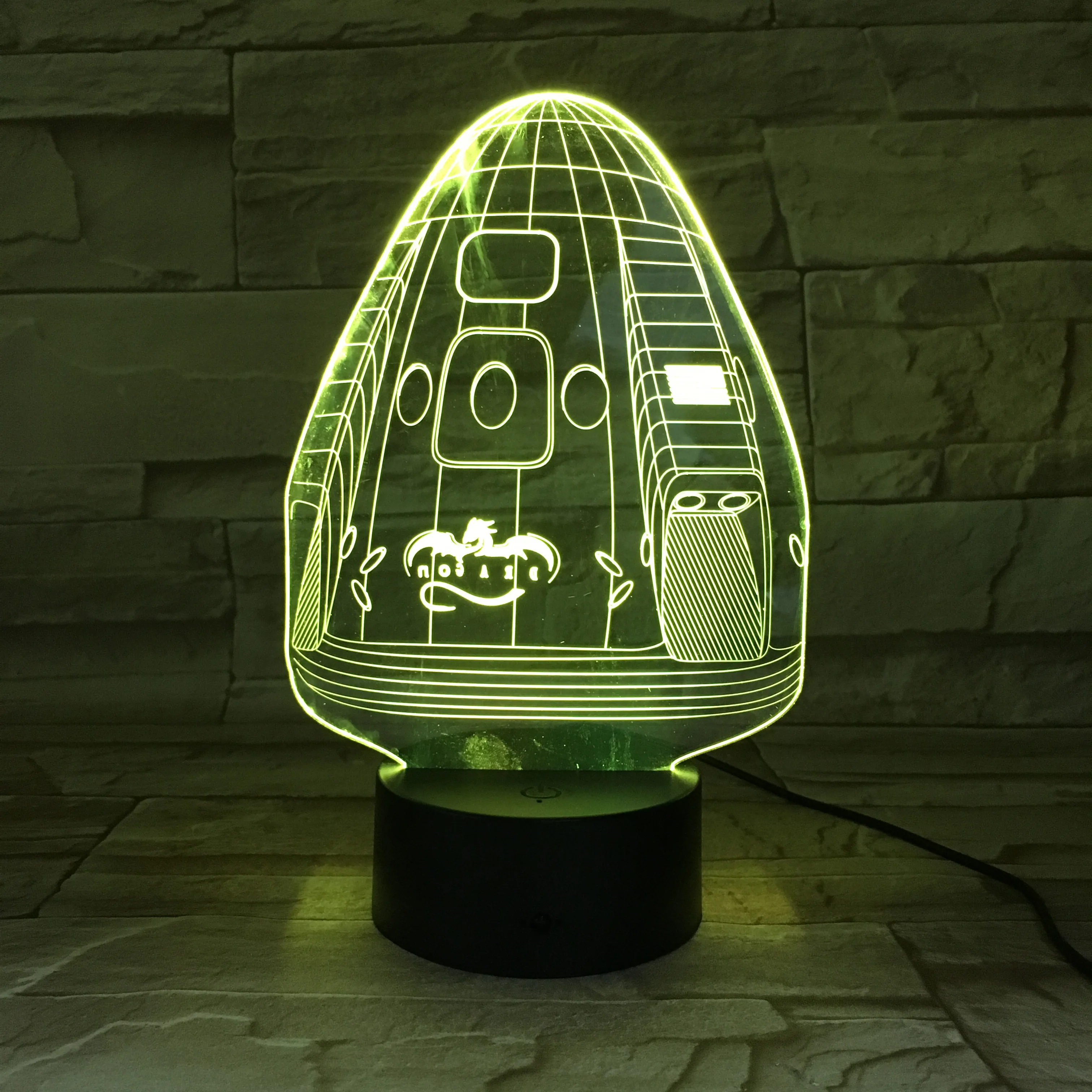 Астронавт космический корабль Космос X 3D лампа Иллюзия детский Ночной светильник сенсорный Лава сенсорный аккумулятор USB Рождественский дропшиппинг