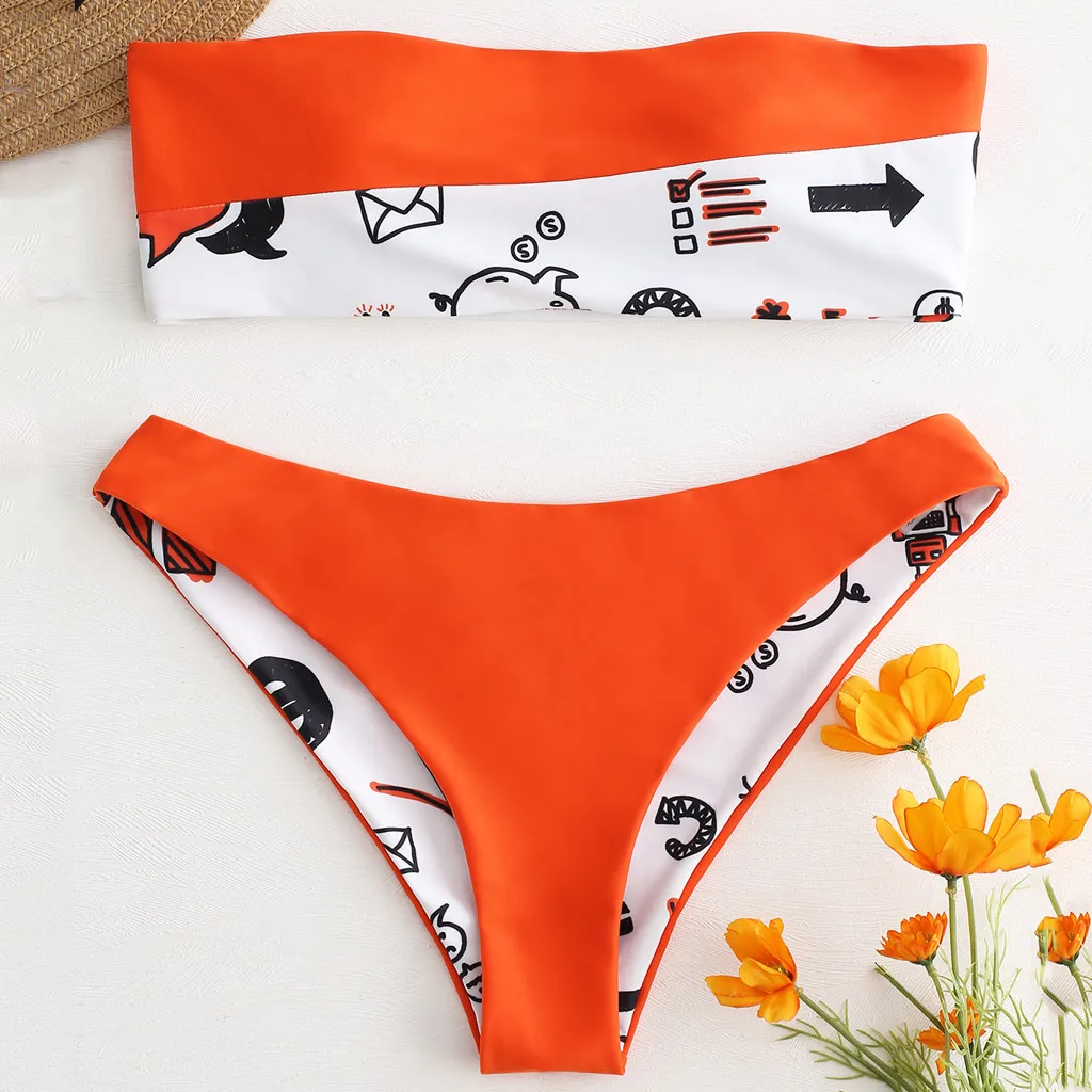 Женский купальник бикини с принтом в виде подсолнечника 40 *|Купальники| |