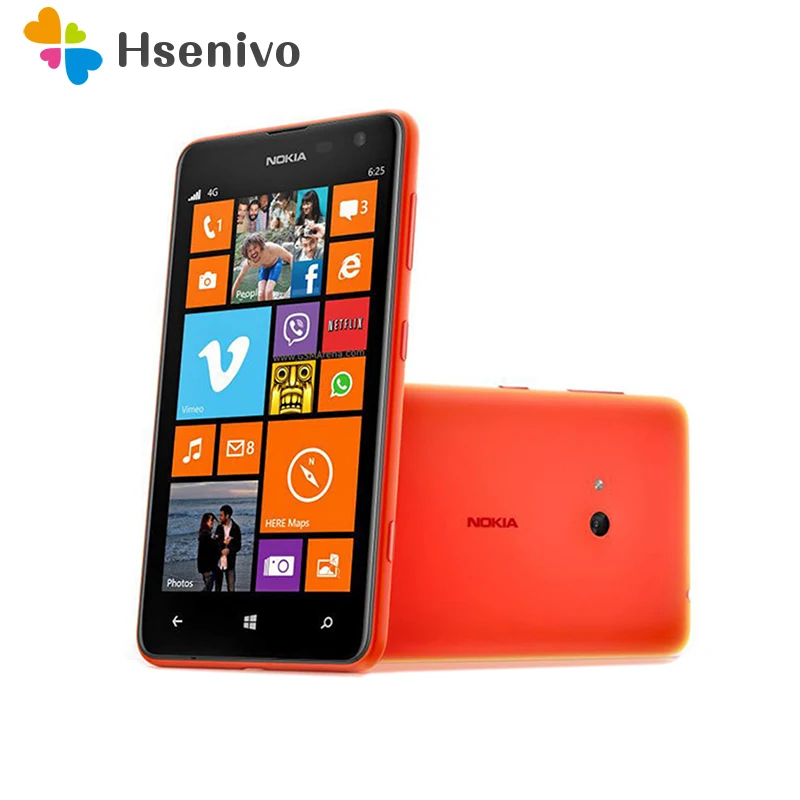 Nokia Lumia 625 Восстановленный сотовый телефон сенсорный экран 4 7 дюйма двухъядерный
