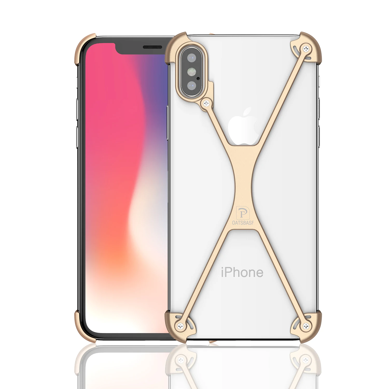 Oatsbasf x Форма чехол для iPhone X личности В виде ракушки для IPhone X корпус металлический бампер чехол для iphonex с подарком стекло Плёнки