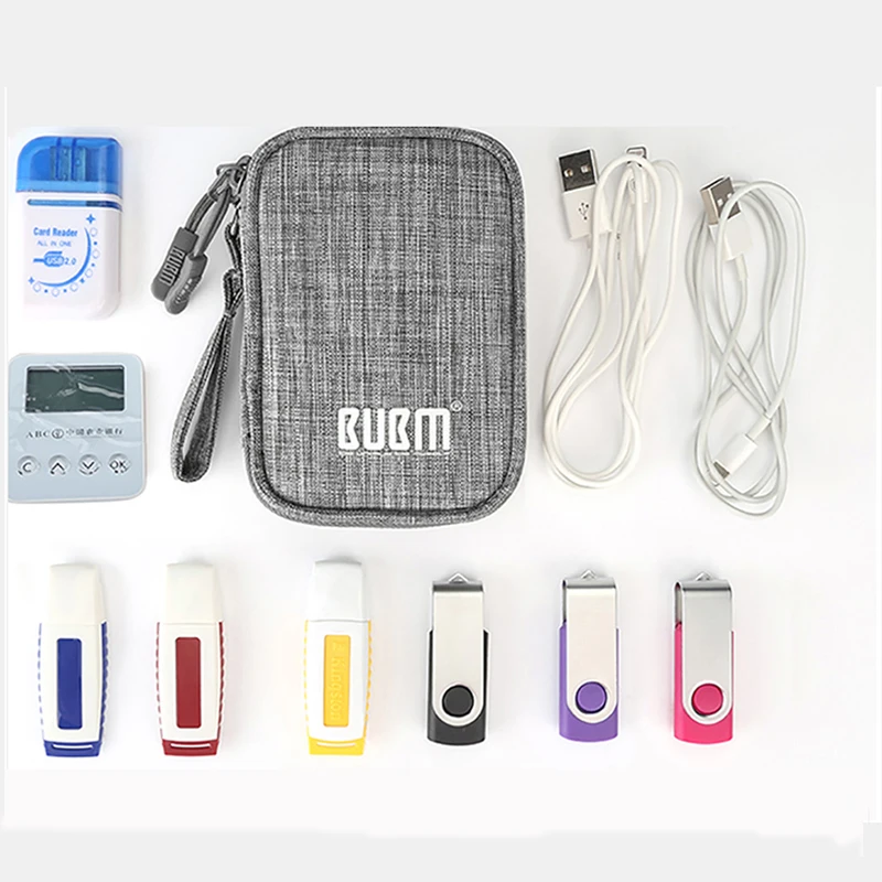 Чехол для флеш-накопителя BUBM mini USB, универсальная переносная сумка для цифрового хранения, кабель для наушников, u-диск, чехол для путешествий, органайзер для карт памяти