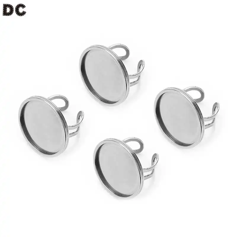 DC нержавеющая сталь настройки кольца Кабошон База уникальная Мода Diy ювелирные