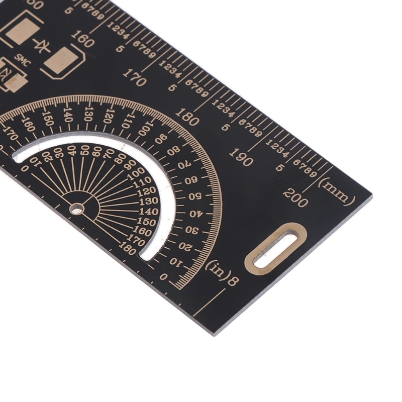 20 см PCB линейка Эда измерительный инструмент справки транспортир резистор
