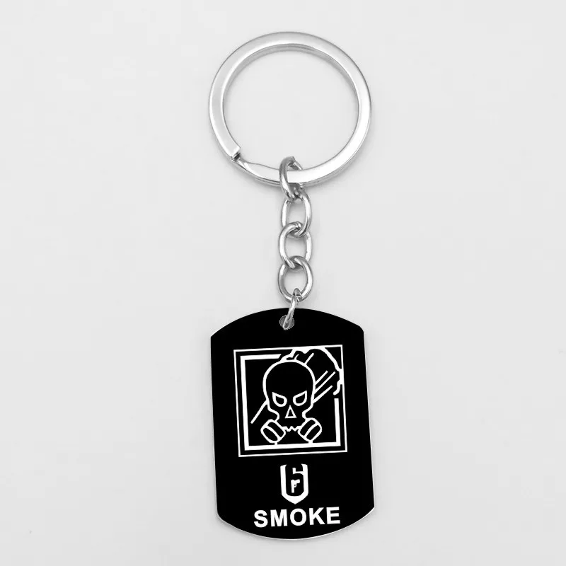 SMOKE Новая игра Rainbow Six 6 Siege брелки череп BLACKEARD бандит алиби ASH FINKA IQ FUZE DOC брелок из нержавеющей стали - Цвет: SMOKE