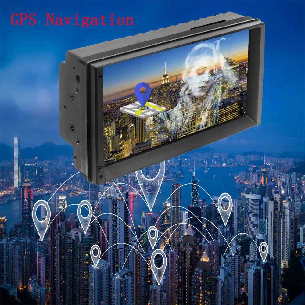 AMPrime Android 2 din 7 &quotУниверсальный wifi Автомобильный мультимедийный gps навигация