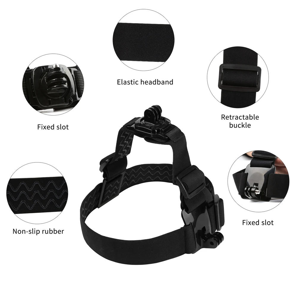 EKENCAM эластичный головной ремень крепление для GoPro Hero 9 8 7 6 Insta360 One X2 DJI Eken h9 SJCAM SJ4000 SJ7