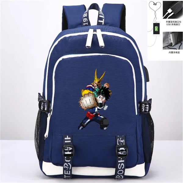 Style 11 Мой герой Academia аниме-Рюкзак Повседневная сумка USB порт рюкзак Сумка подростковая Студенческая школьная дорожная сумка для ноутбука - Цвет: Style 11