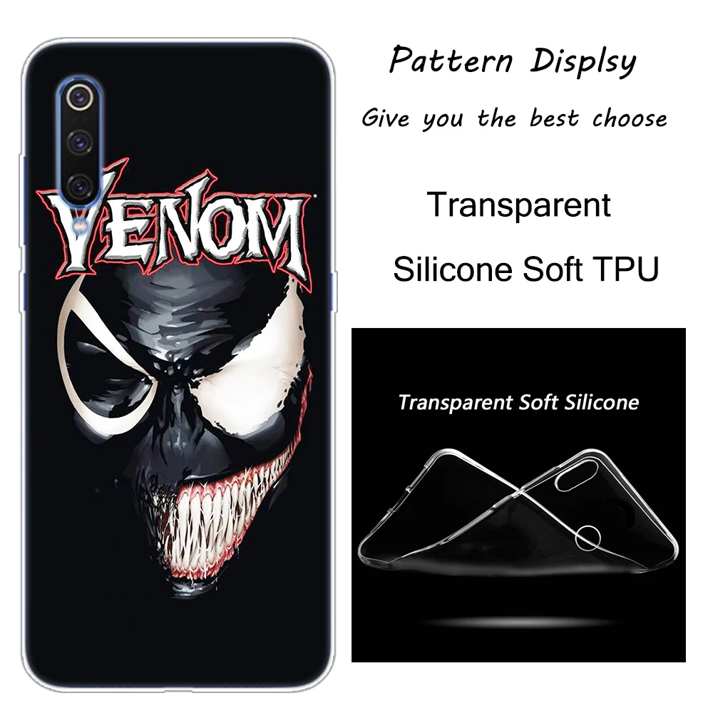 Горячая Venom с героями комиксов Марвел, силиконовый чехол для Xiaomi Pocophone F1 9T 9 9SE 8 A2 Lite A1 A2 Mix3 Redmi K20 7A Note 4 4X5 6 7 Pro S2 крышка