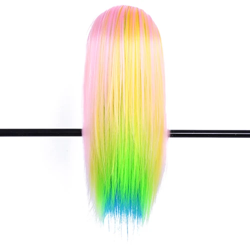 2 Pink Multicolor 2" манекен с волосами головы Стайлинг длинные волосы Обучение манекен голова манекена режим парикмахерские стенд косметологическая голова-манекен для парика - Цвет: 2 Pink Multicolor