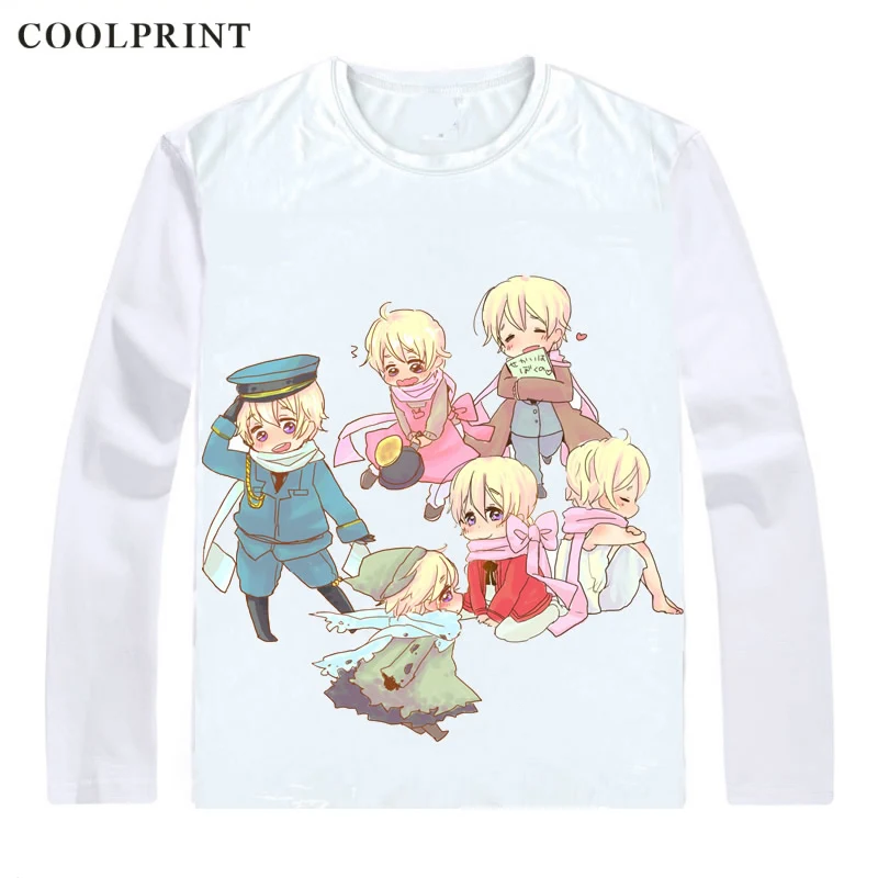 Футболка мужская с надписью Axis Powers Hetalia Повседневная винтажная рубашка длинным
