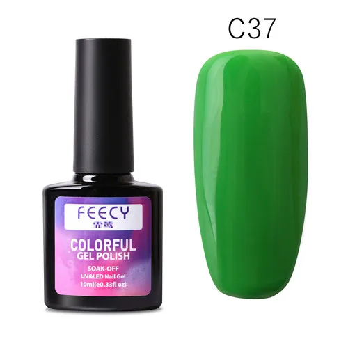 Feecy C37 60 цветов 10 мл замачиваемый УФ светодиодный Гель-лак для ногтей Новое поступление грунтовка гель лак основа не протирать верхнее покрытие ногтей художественный Гель-лак для ногтей набор - Цвет: Feecy C37