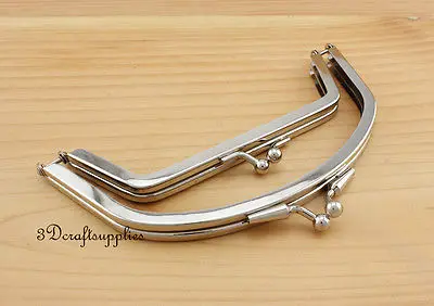 metal purse frame Double glue on clasp clip nickel 6 inch X 3 Z103 | Багаж и сумки