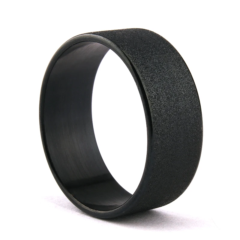 Кольцо из титановой стали с жемчужным песком ширина 8 мм|engagement ring men|pearl ringtitanium steel |