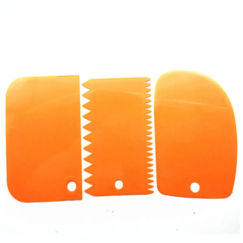 

3PCS/Set Hot High Quality Colorful Multifunctional Irregular Teeth Edge DIY Cream Scraper Set Cake Spatulas Mold Baking Tools