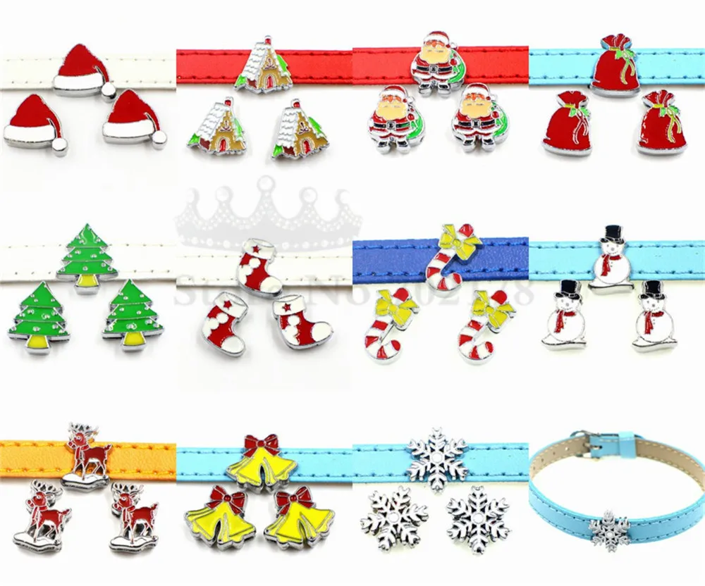 100 шт./лот 8 мм Рождественские серии слайды Подвески Оптовая цена внутренний