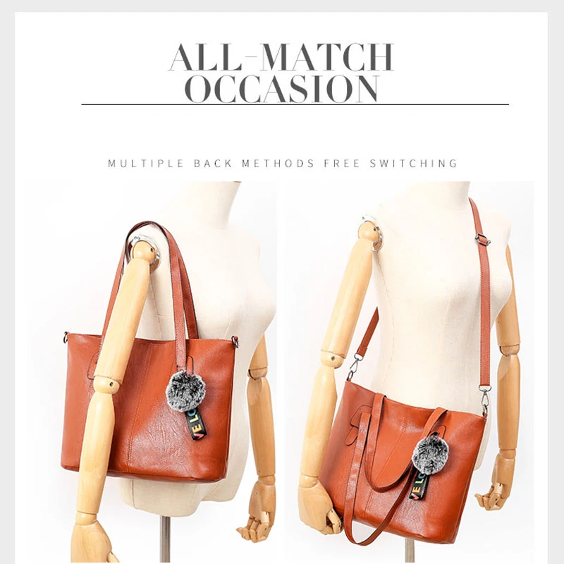 Модная женская сумка 3/Набор композитный мешок через плечо большая емкость