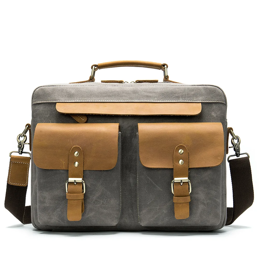 Новое поступление повседневный Винтажный Мужской портфель из парусины и