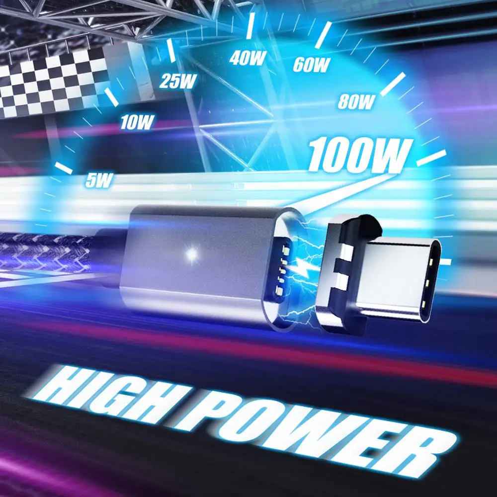 Магнитный кабель FONKEN 100 Вт USB C к 20 в 5A PD зарядное устройство USBC быстрая Магнитная