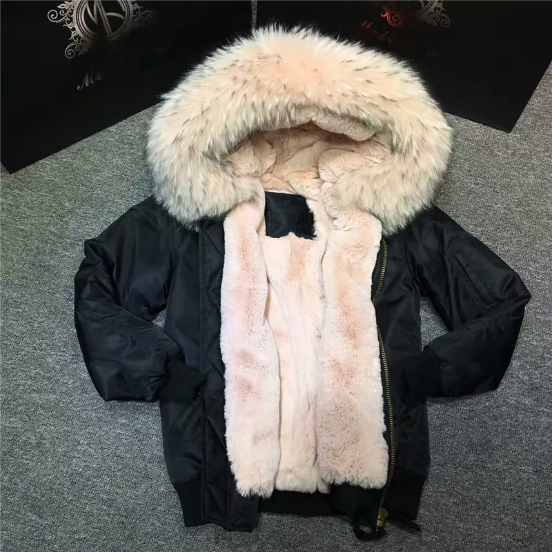 Женская зимняя куртка-бомбер светло-розовая куртка на молнии водонепроницаемая |