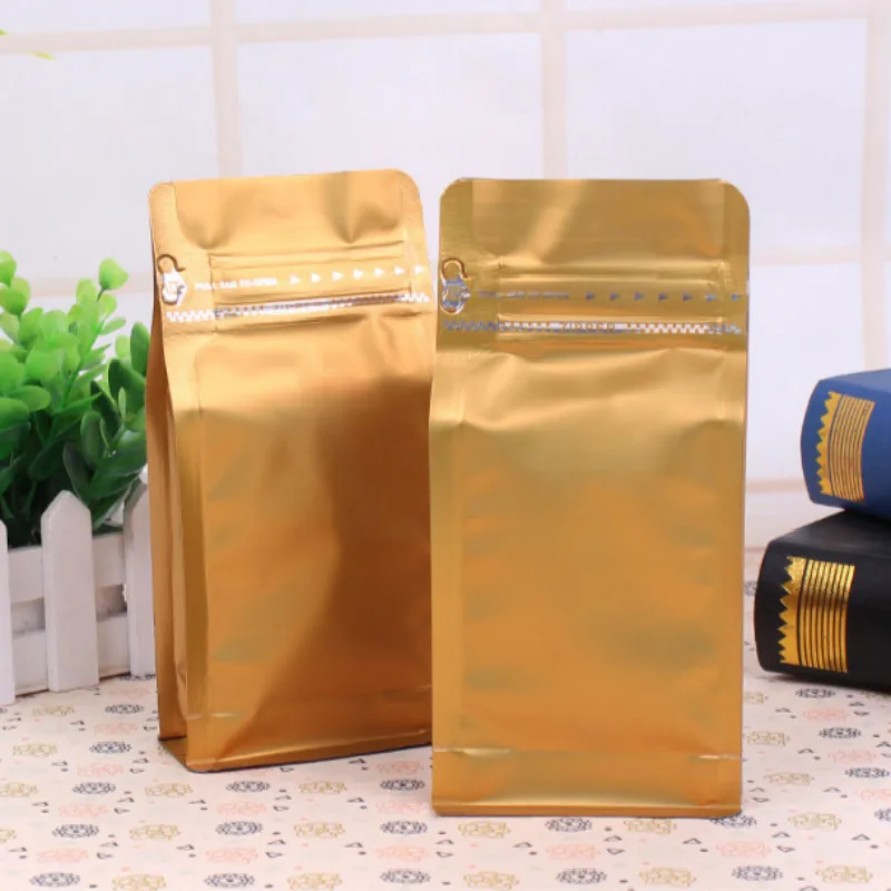 

Ferimo 10pcs 18.5x9x5cm(7.2x3.5x1.9in) 125g coffee packaging storage bags zip lock eight seal bag aluminum foil small pouch pack