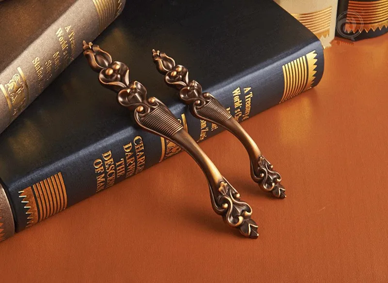 6 стилей Chic ящика Тянет ручки античная латунь комод ручка деревенский Кухня